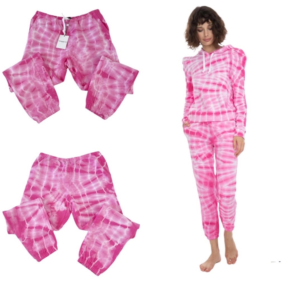 Generation Love Isla Pink Tie Dye Mid-Rise Drawstring Sweatpant Jogger Sz Small